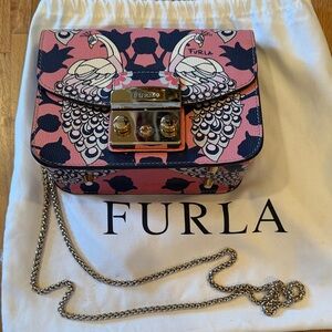 Furla Pink and Navy METROPOLIS BAG.  Gorgeous chain and in perfect condition.